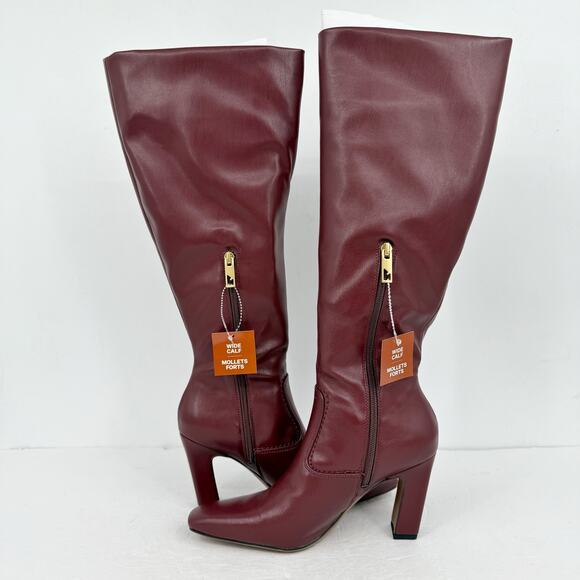 Franco Sarto Womens Bowman Knee High Boots US 7.5 M Wide Calf Red NIB - Picture 7 of 11